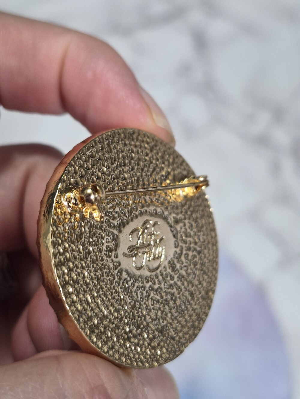 Kirks Folky Moon Face Crystal Brooch - Picture 6 of 6